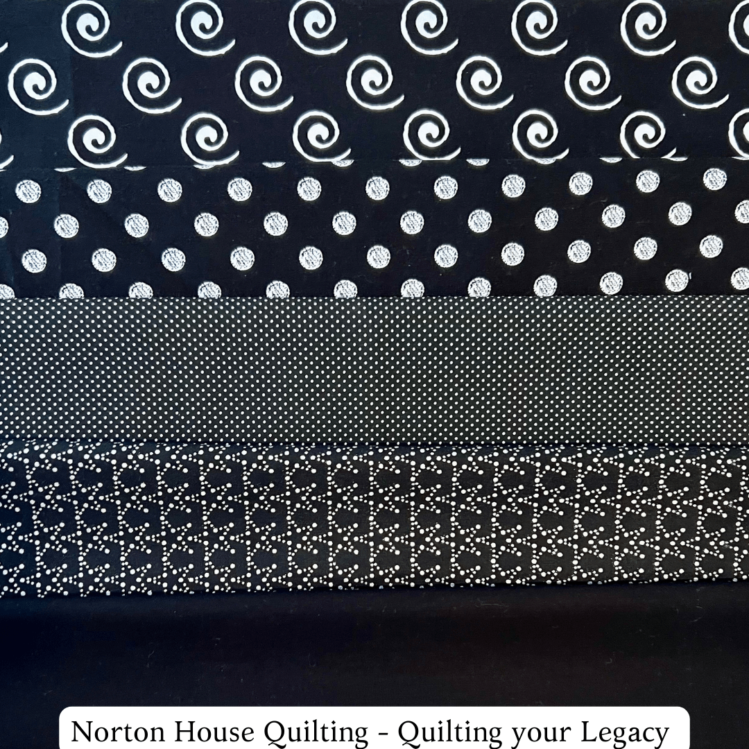 Black Tonal - 5-Fat Quarter Bundle