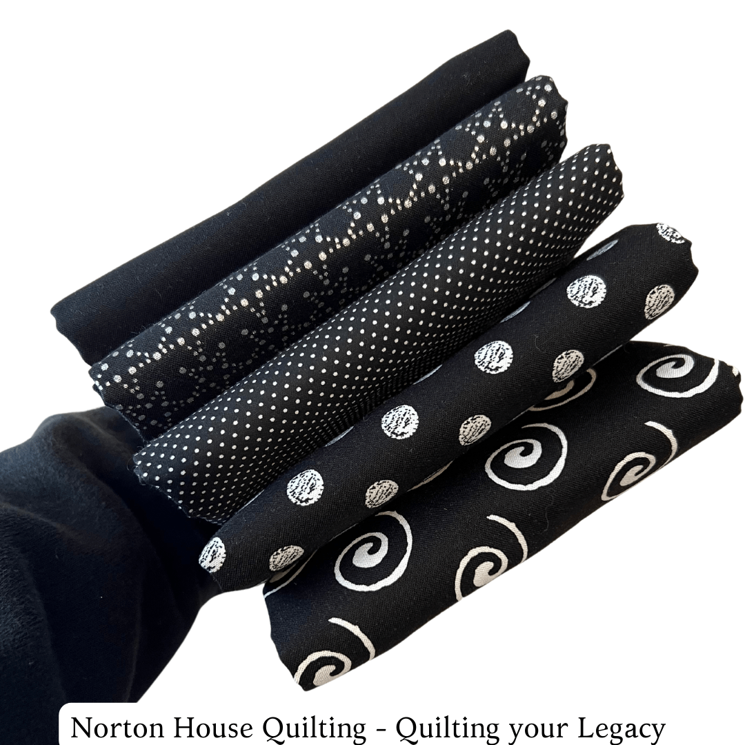 Black Tonal - 5-Fat Quarter Bundle