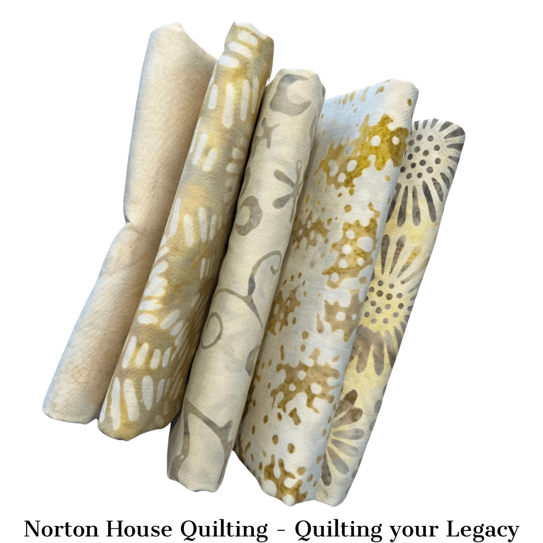 Cream Bali's - 5-Fat Quarter Bundle