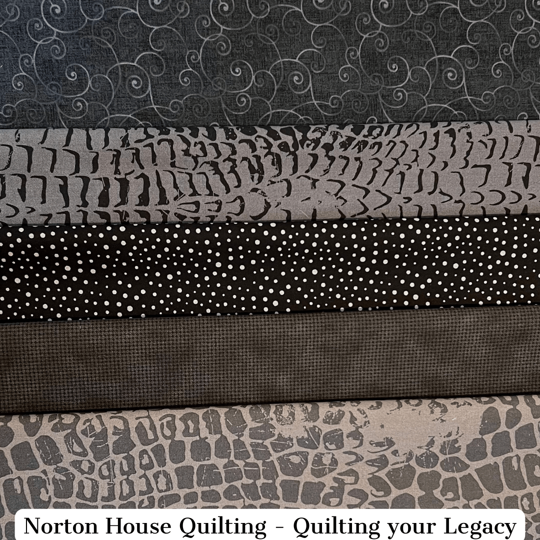 Black Tonal - 5-Fat Quarter Bundle