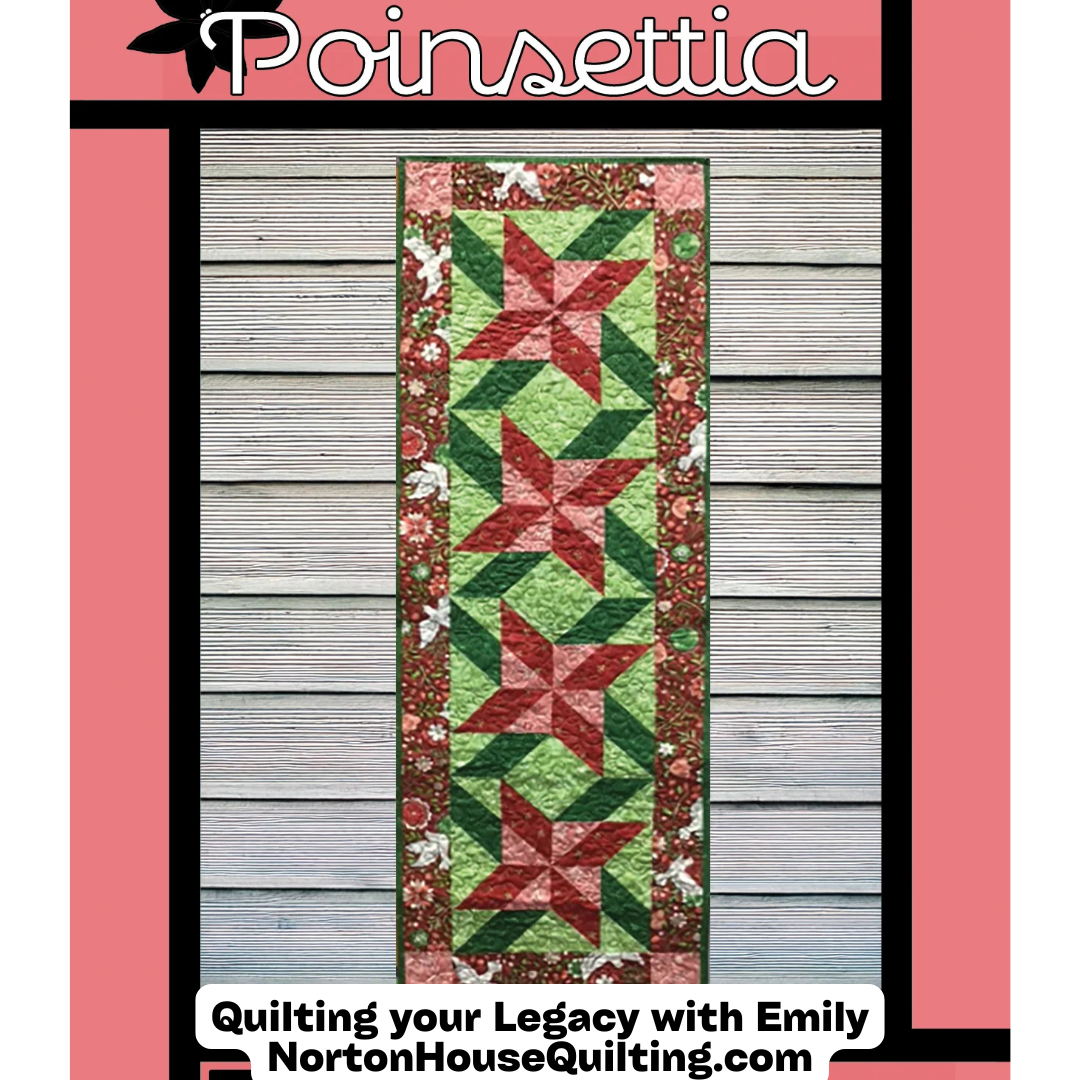 DIGITAL - Poinsettia Table Topper Quilt - Villa Rosa Designs