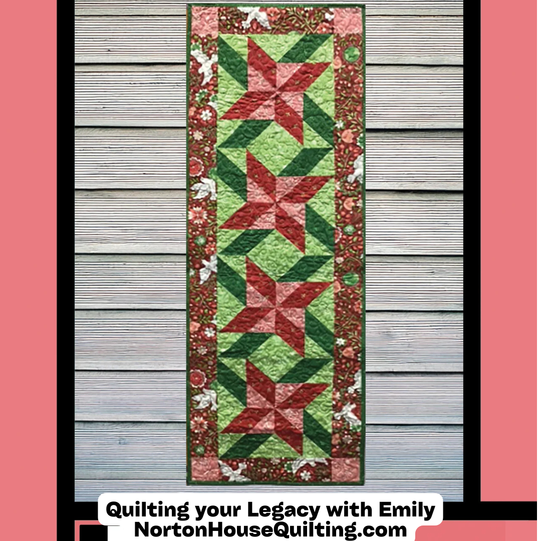 DIGITAL - Poinsettia Table Topper Quilt - Villa Rosa Designs