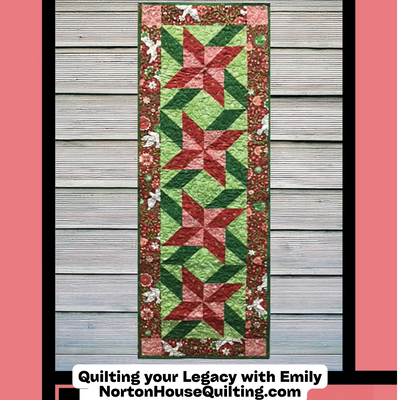 DIGITAL - Poinsettia Table Topper Quilt - Villa Rosa Designs