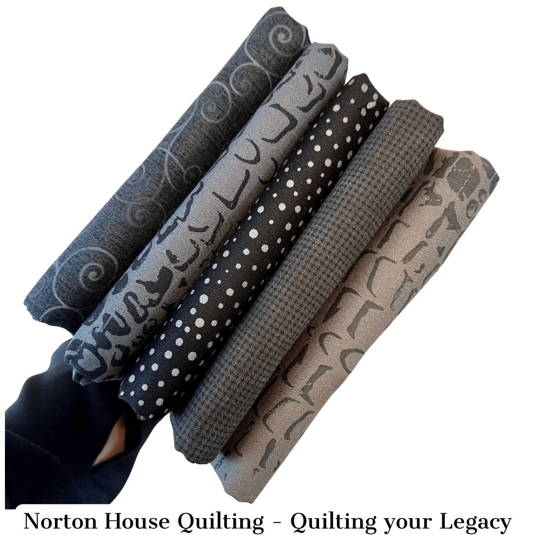 Black Tonal - 5-Fat Quarter Bundle