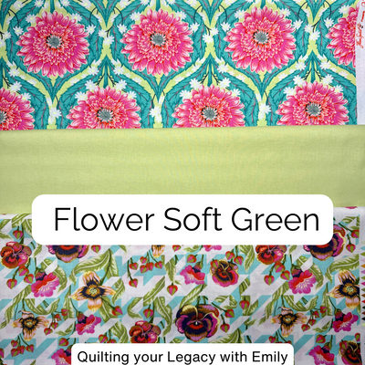 Tula's + Tonal Bundle - Choose your Measurement - Flower Soft Green