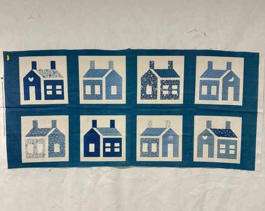 Blue School House Blocks Panel