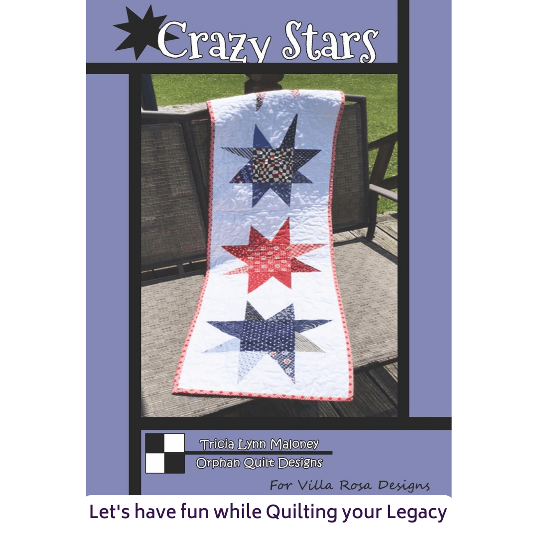 DIGITAL - Crazy Stars Table Topper Pattern - Villa Rosa Designs