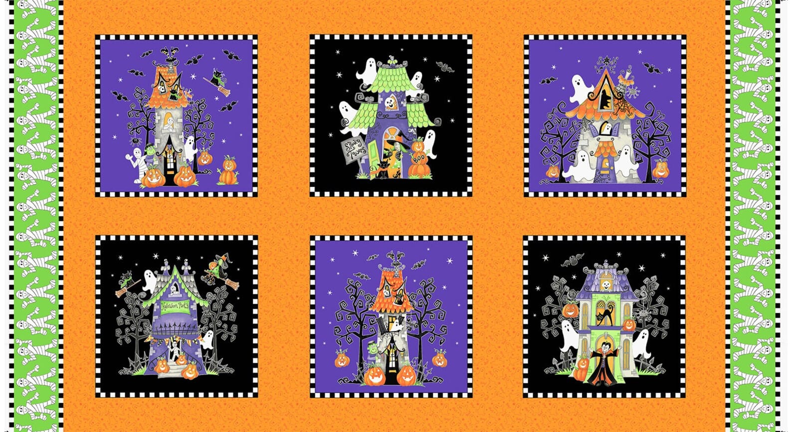 Here We Glow Halloween Panel - Henry Glass - Halloween Fabrics - Panel