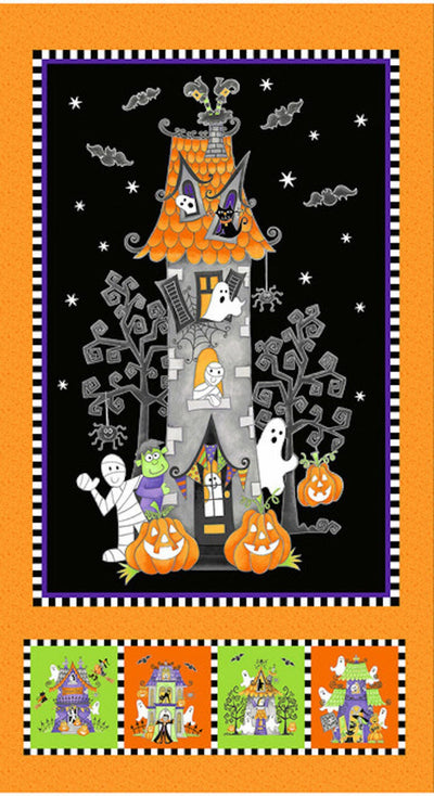 Here We Glow Halloween Large Panel - Henry Glass - Halloween Fabrics - Panel