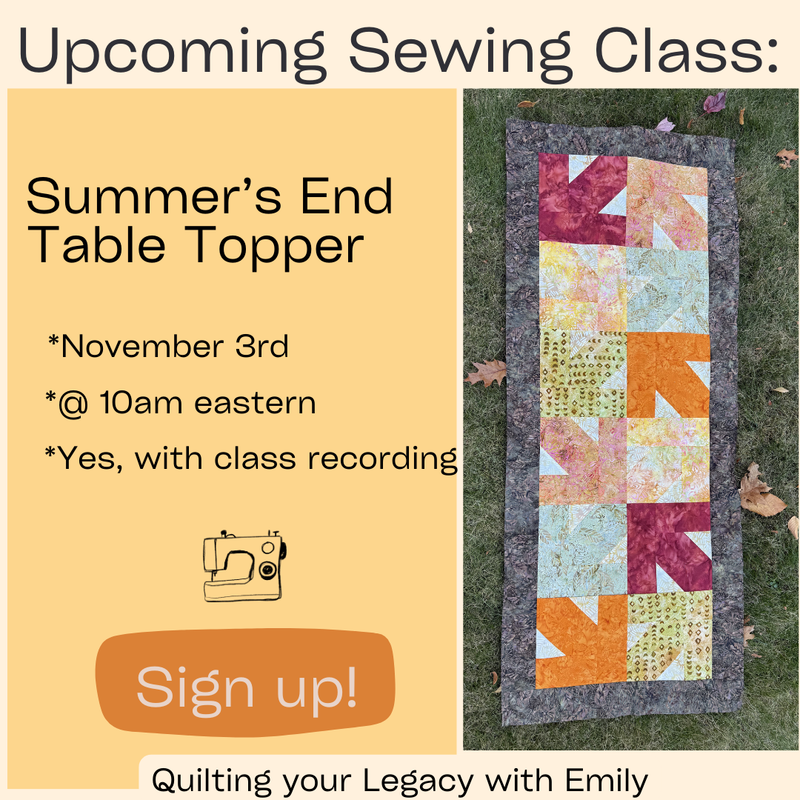 Summer's End Table Topper Sew-Along