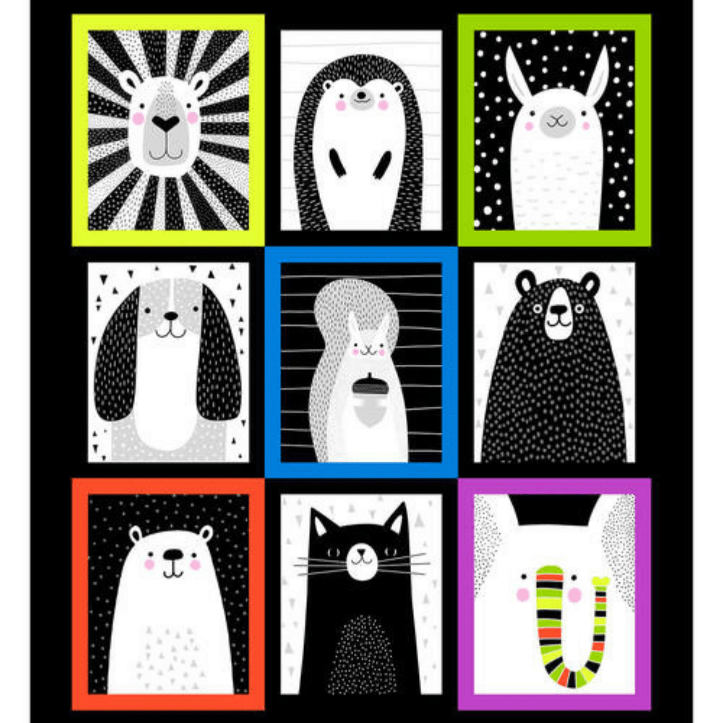 Black & White with a Touch of Bright - Black and White - 5814-98 - Studio E - Kids Print - Panel