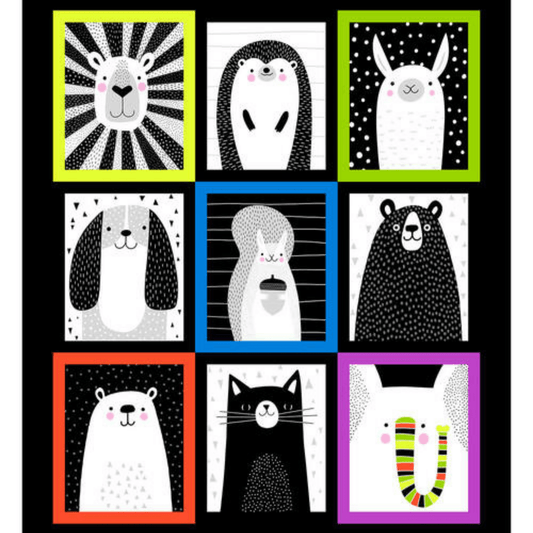 Black & White with a Touch of Bright - Black and White - 5814-98 - Studio E - Kids Print - Panel