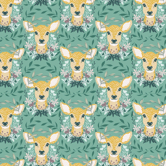 Harmony Oh Deer Seafoam - C11091-SEAFOAM -  Riley Blake - Flower Prints