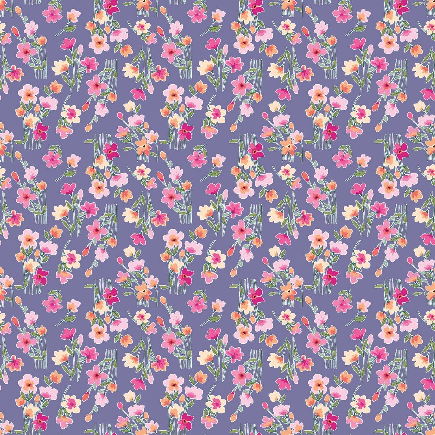 Lucy June Stems PLUM- C11224R-PLUM-  Riley Blake - Flower Prints