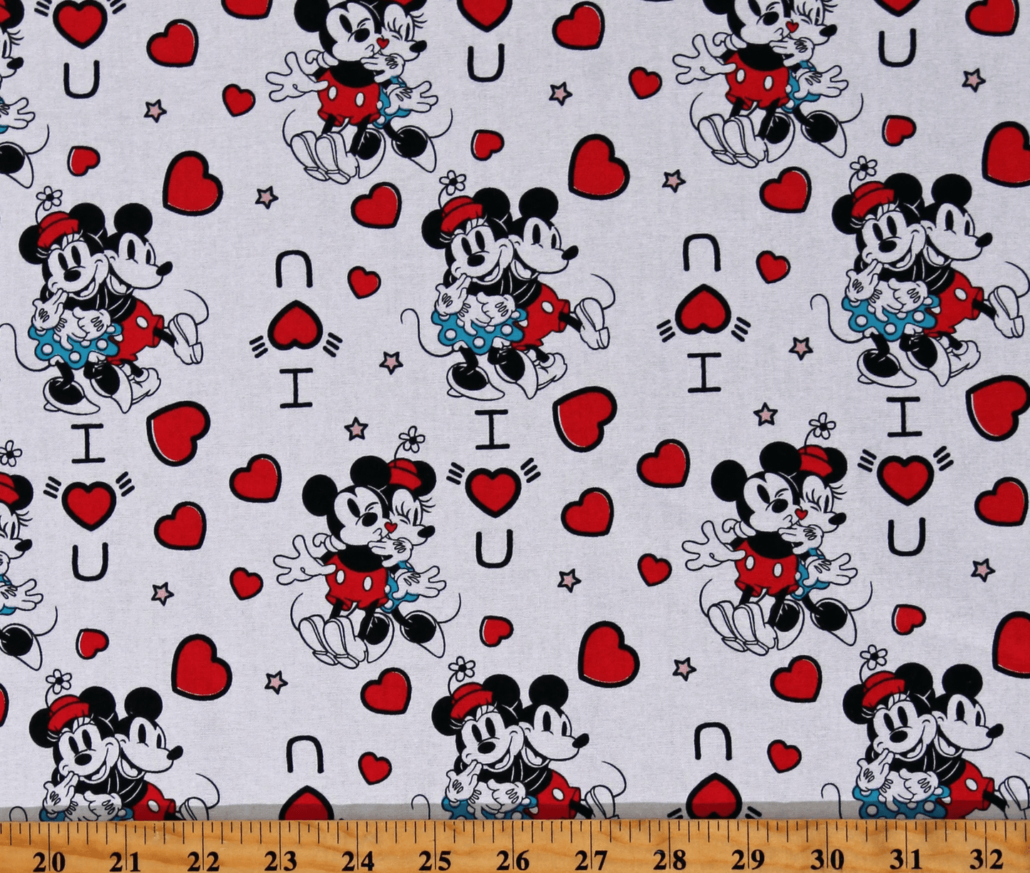 Mickey and Minnie Vintage I Love You - Kid Fabrics